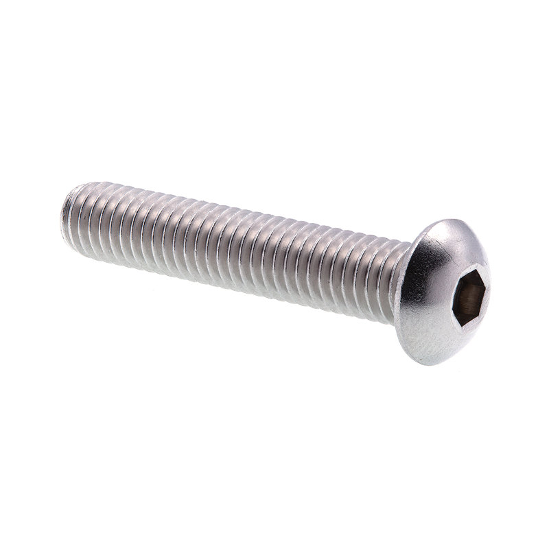 Socket Cap Screws, Button Head, Hex (Allen) Drive, 3/8 in-16 X 2 in (5 Pack), 4.1" H x 2.75" W x 0.7" D, Black