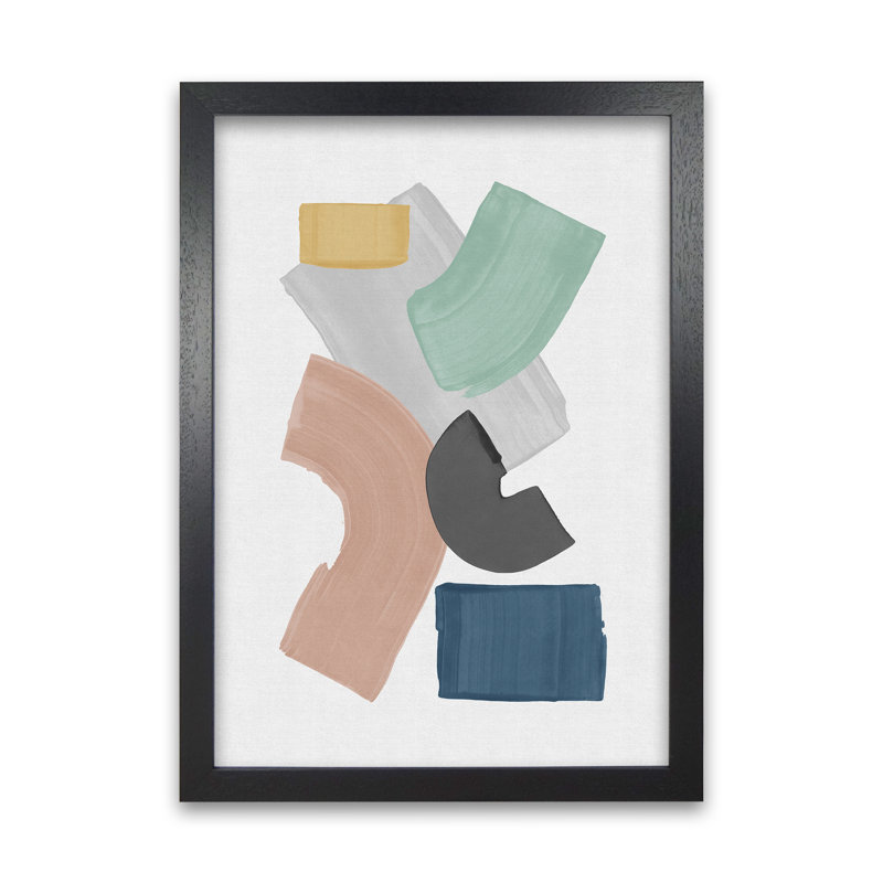 Orara Pastel Paint Blocks - Print, Black Framed, 45cm H x 33cm W x 2cm D