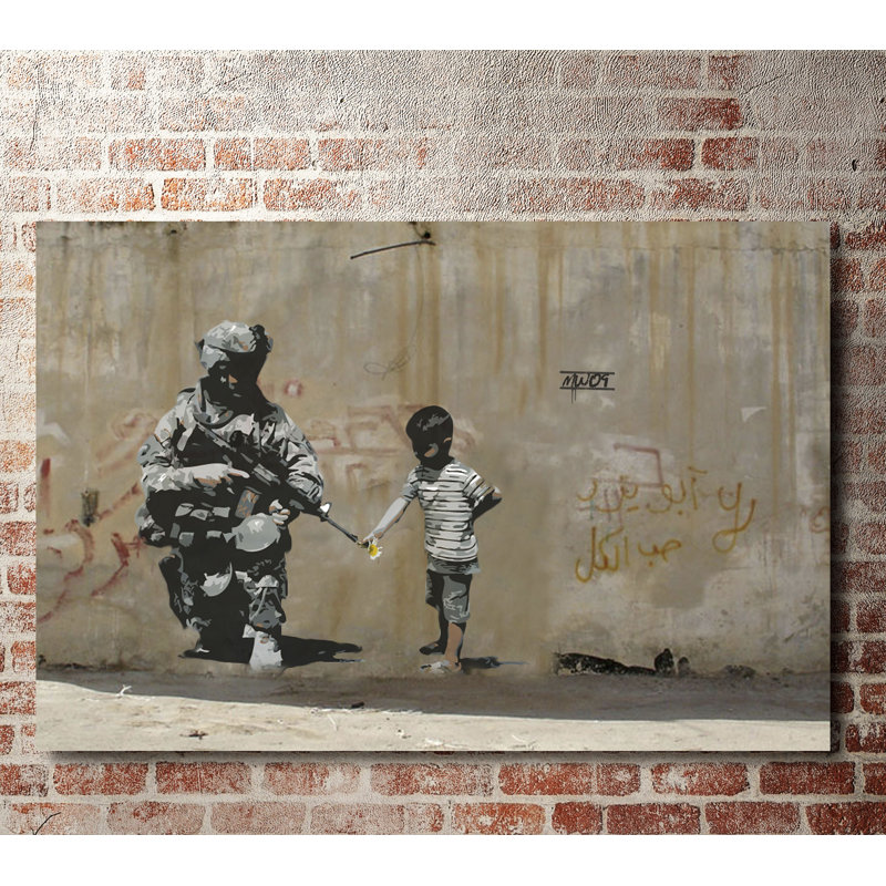 Peace by Banksy - Wrapped Canvas Print, 41cm H x 61cm W x 4cm D