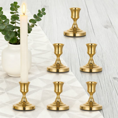 Ensemble de 6 porte-bougies vintage, chandeliers en métal antique pour centres de mariage, table de salle à manger, manteau de cheminée et décoration de fête de Noël