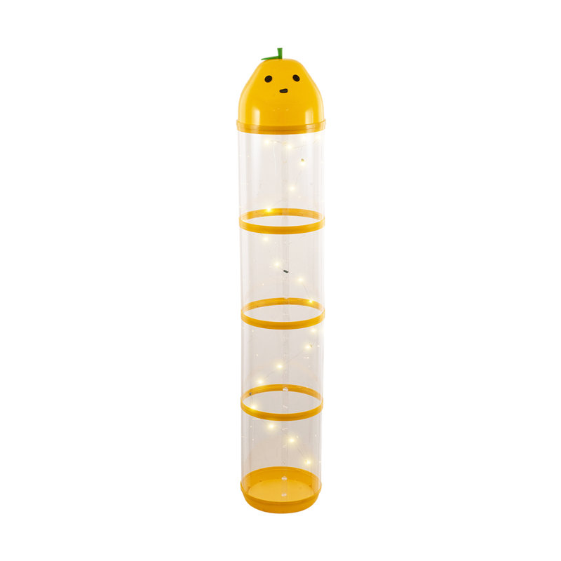 Vertical Clear Plastic Toy Storage Tube Organiser with String Light