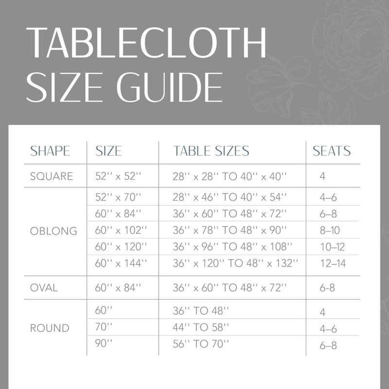 Gray Square Water-Resistant Polyester Tablecloth