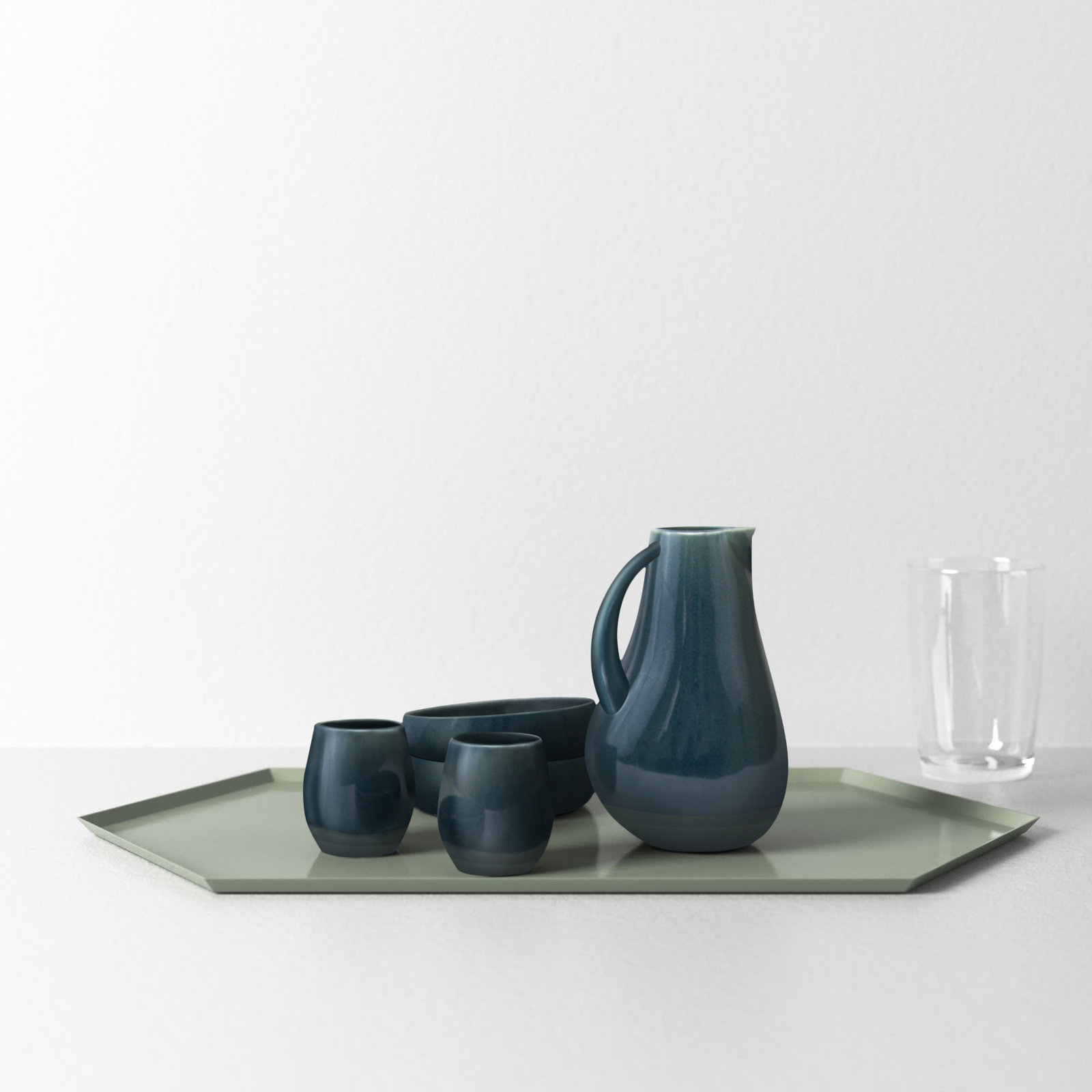 Borgen 72oz. Stoneware Pitcher, Adriatic