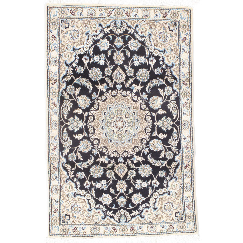 Nandini Oriental Area Rug in Navy Blue