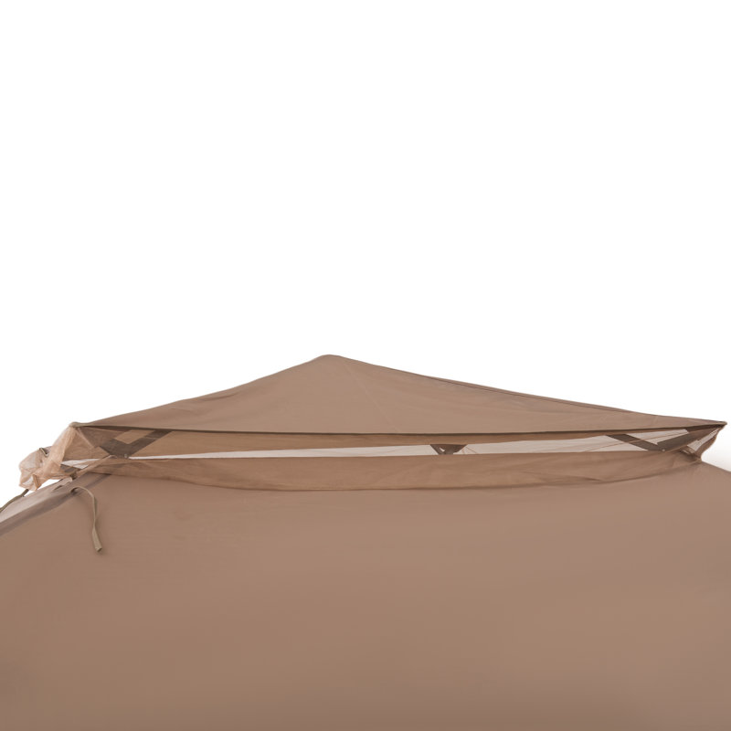 Khaki 11x11 ft. Pop-Up Steel Frame Gazebo with Netting