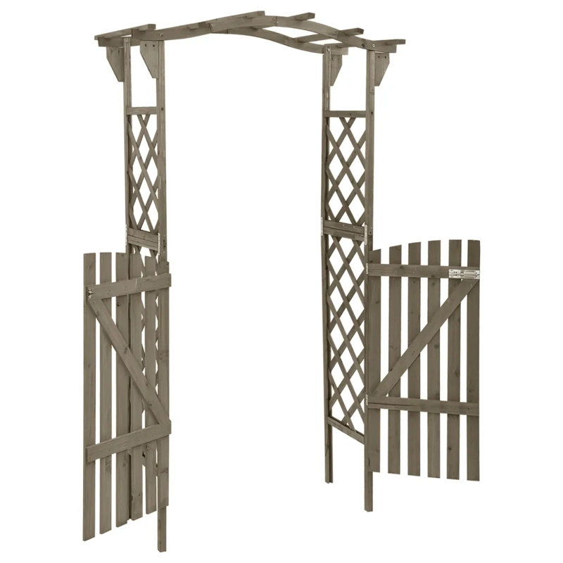 Allec 204cm H x 116cm W Grey Wood Gate