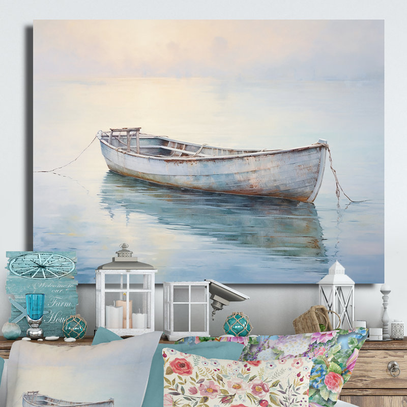 Bateau «Ethereal Waters I» - Impression de transport sur métal, H 34 po x l 44 po
