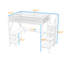 Lit mezzanine double avec garde-robe, bureau, USB et lumière DEL