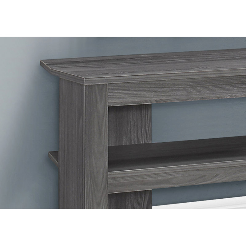 42 Inch Modern Tv Stand Console In Grey With Center Pedestal And Open Shelves For Gaming Contemporary Entertainment Media