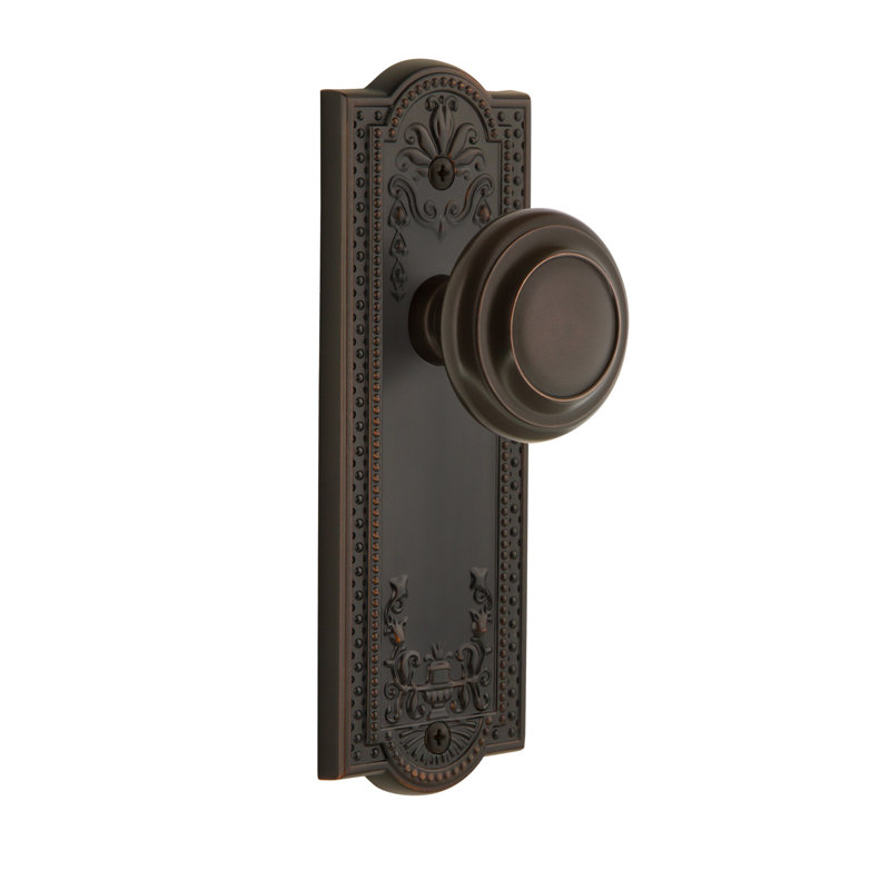 Grandeur Parthenon Plate Single Dummy with Circulaire Door Knob, Timeless Bronze