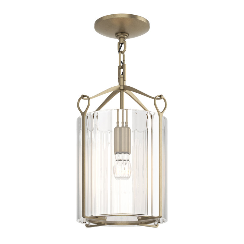 Bow 1 - Light Semi Flush Mount, Clear Fluted, Soft Gold