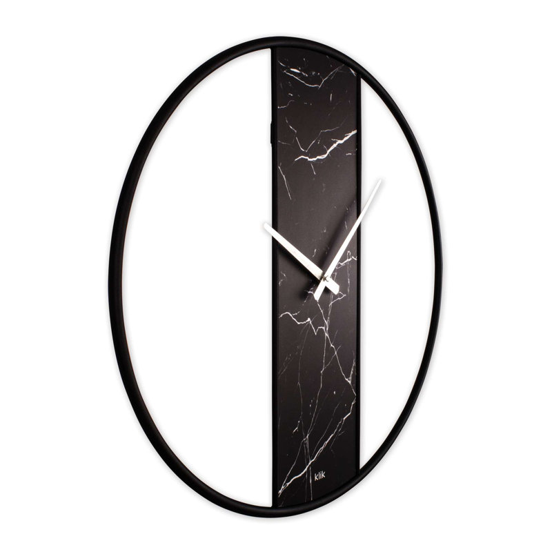 Elegant Decorative Metal Wall Clock, 24.4 x 24.4 Inches | Silent Sweep Movement, 95% Steel / 5% MDF | Black, Perfect for Home & Office Decor | Modern Style with Timeless Appeal