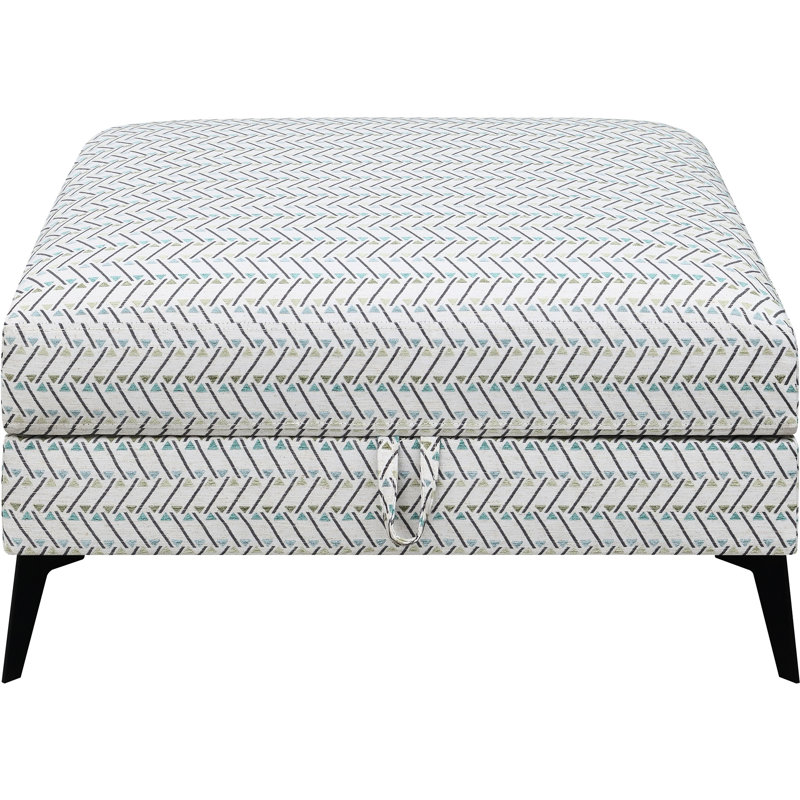 Rangement rembourré en gris et noir, pieds en métal profilés, compartiment caché, bordure moderne pour intérieurs contemporains noirs, lignes épurées, détails audacieux, compartiment