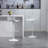 Bar Stools Set of 2 – Modern PU Leather Counter Height Barstools with Back, Height Adjustable Swivel Kitchen Island Chairs, Armless, Large Base-White-221096122