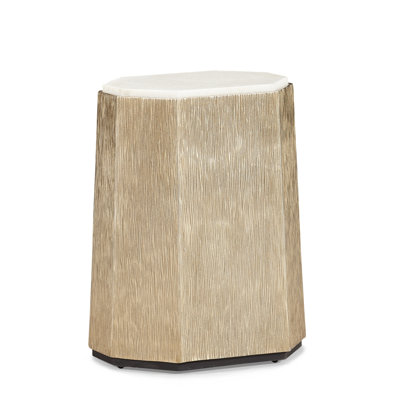 Marble Top Block End Table
