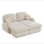 Canapé en forme de U Chenille Cloud, canapé à assise profonde avec repose-pieds amovibles, coussins ronds et coussins de dossier matelassés exquis, pieds de cadre de base encastrés, assemblage facile, convient au salon-127493392