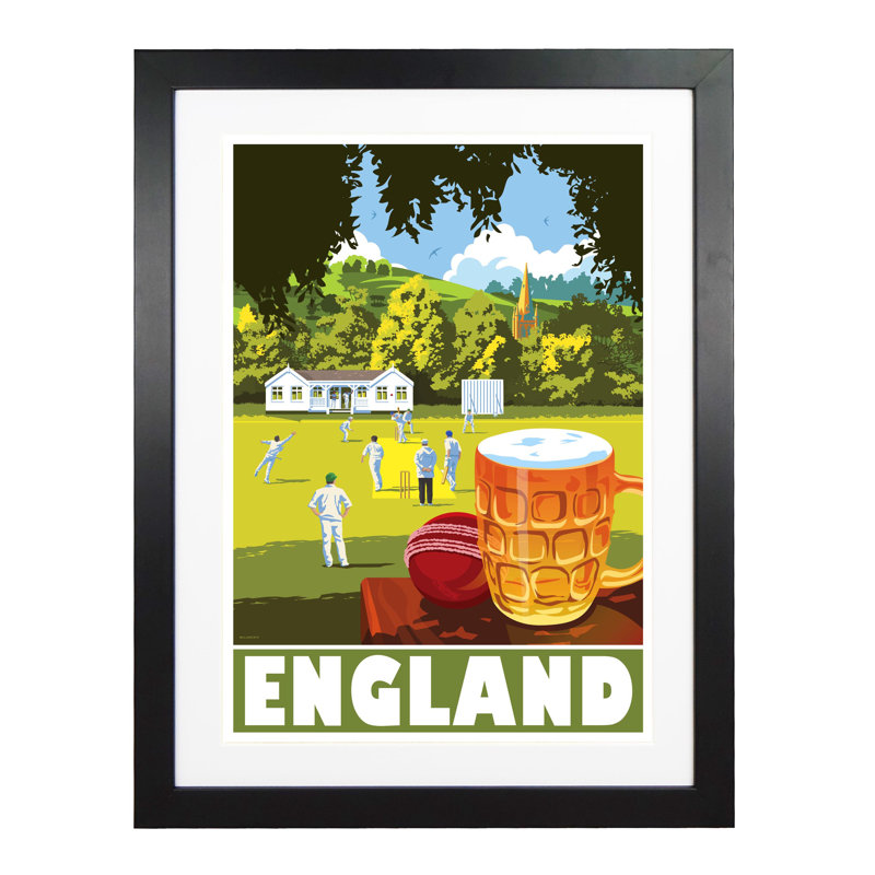 England by Stephen Millership - Print, Black, 43.5cm H x 33.5cm W x 2.2cm D