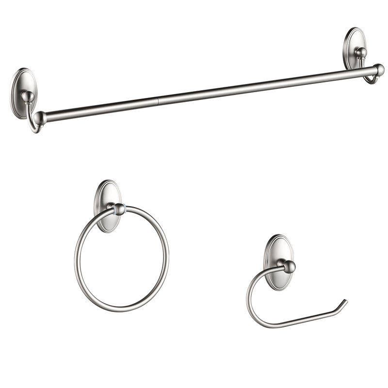 190106 3 - Piece Bathroom Hardware Set, Brushed Nickel