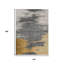Tapis intérieur lavable abstrait doré et gris 10 pi x 14 pi