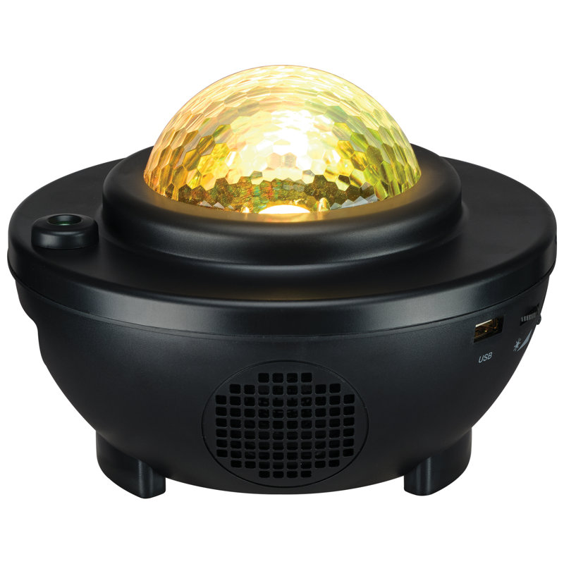 	iLive NightStar Projector with Wireless Speaker, Color Changing LED Lights, Night Sky Star Light Effect, USB Port, Includes Remote Control, Black