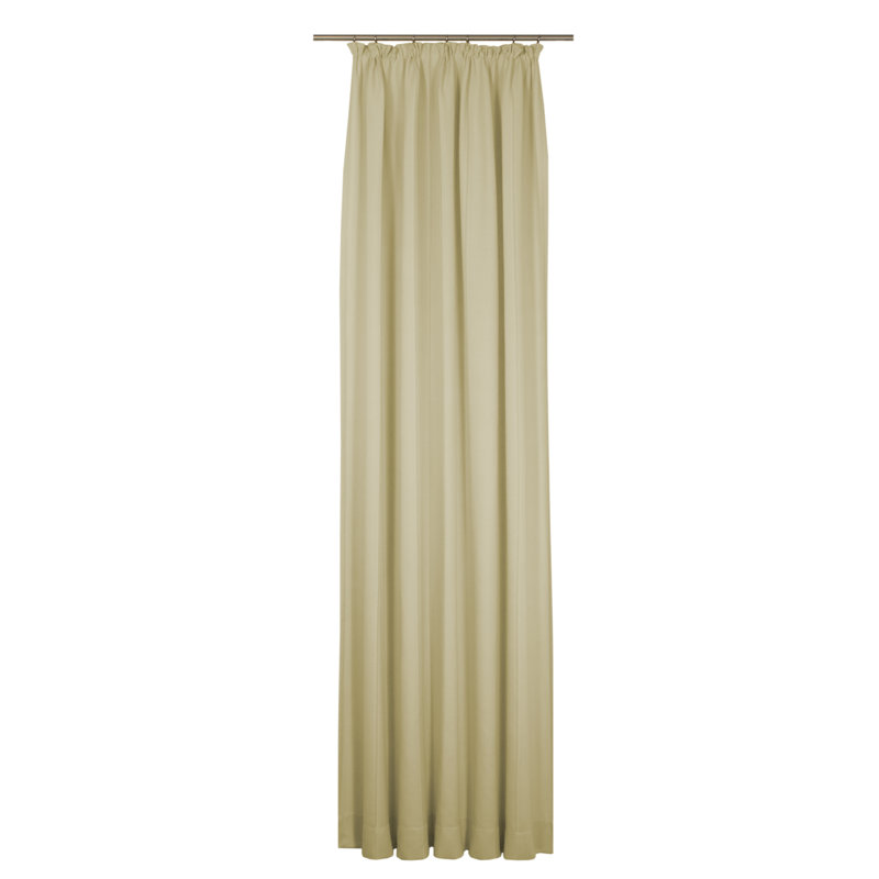 Pearce Synthetic Room Pencil Pleat Curtain, single Panel, opaque, 132cm Width x 255cm Drop, Beige