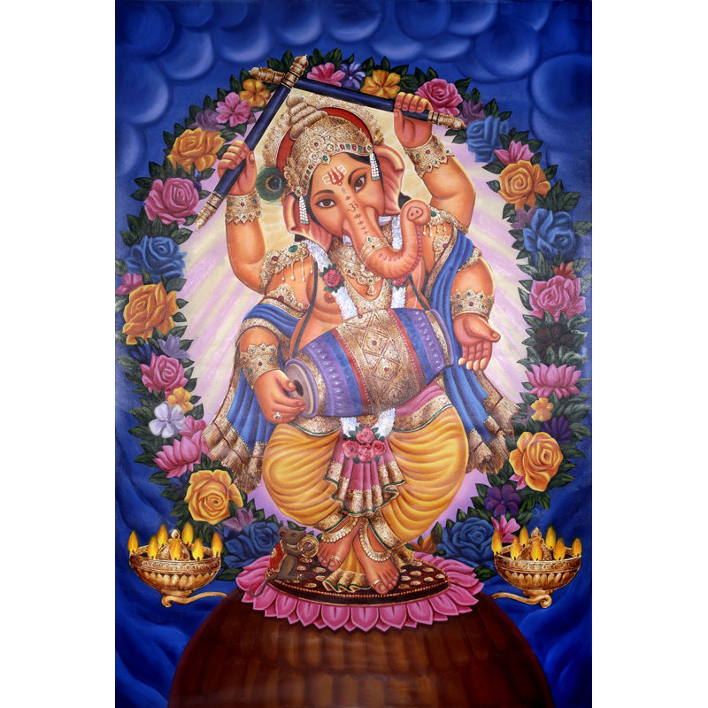 Ganesha répand l'amour | Huile sur toile | Pour la décoration murale