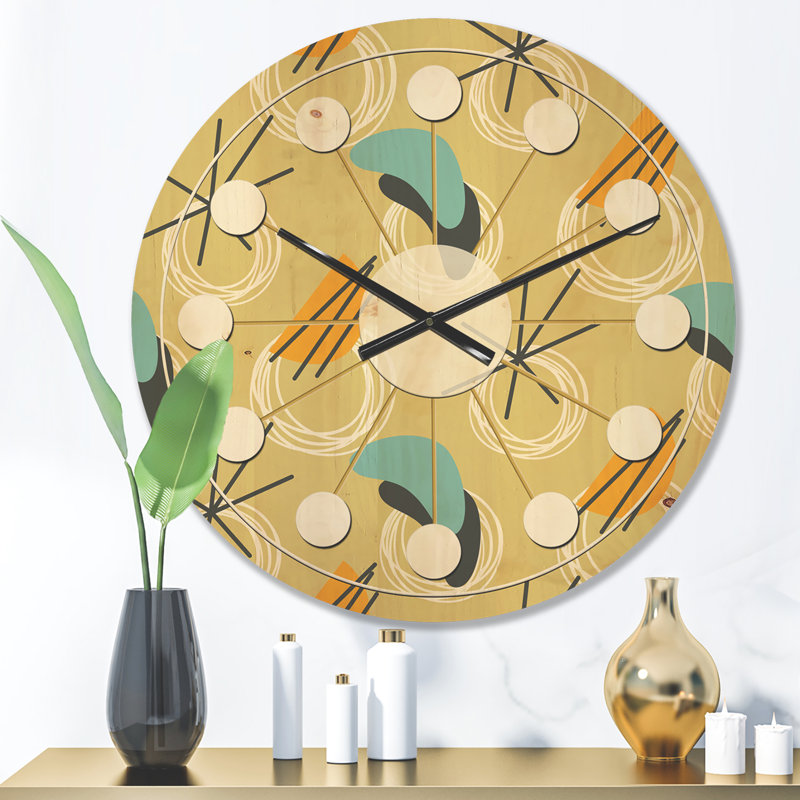 Horloge murale en bois Abstract Design II, Petit
