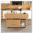 Folding Table With Storage Shelves And Wheels, 47 Inch Foldable Dining Table For Small Spaces, Compact Desk For Kitchen