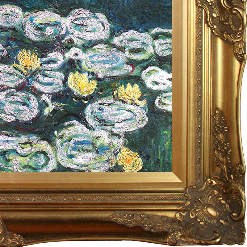"Nénuphars" par Claude Monet, reproduction d’art sur toile encadrée, H 32 po x l 28 po x P 2 po, Or victorien
