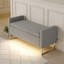 Banc de rangement avec repose-pieds 47 po, base en métal - gris