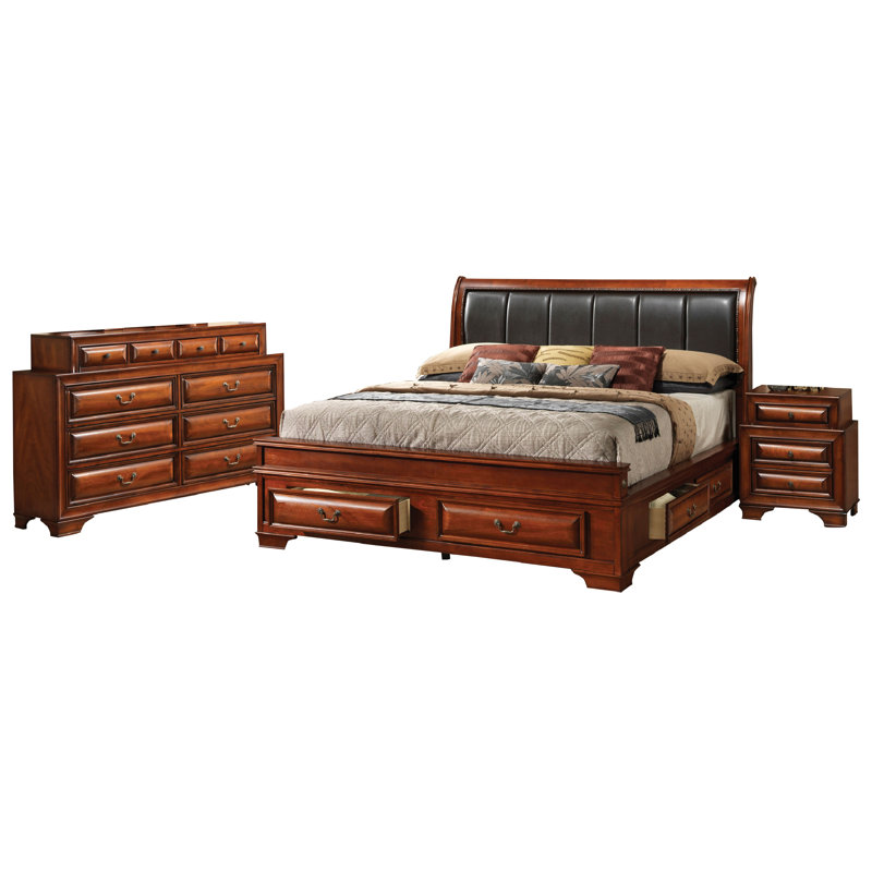 Bloss Solid Wood Piece Bedroom Set