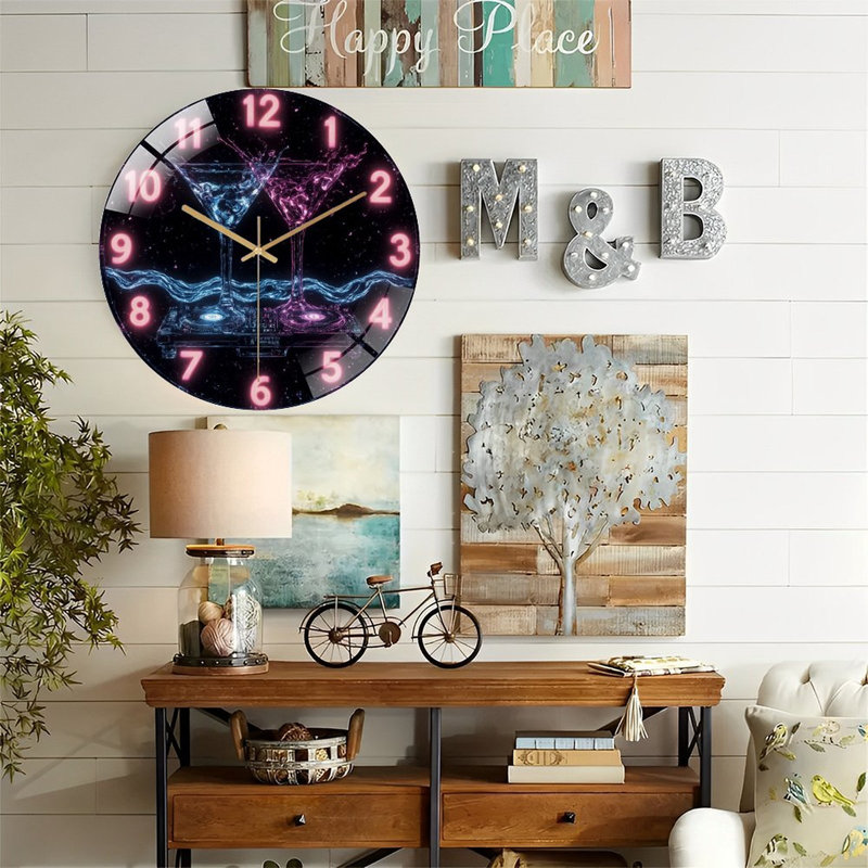 Horloge murale en verre Neon