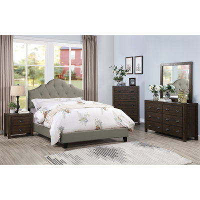 Adjustable Headboard Bed, Full Size, Grey Linen Like Upholstery, Breathtaking Modern Bedroom Size Upholstered With Arch And Wood Frame For A Good Night's Sleep