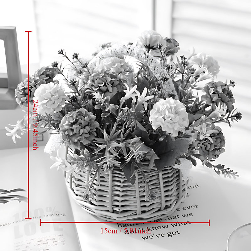Mixed Arrangement in Basket, Orange
