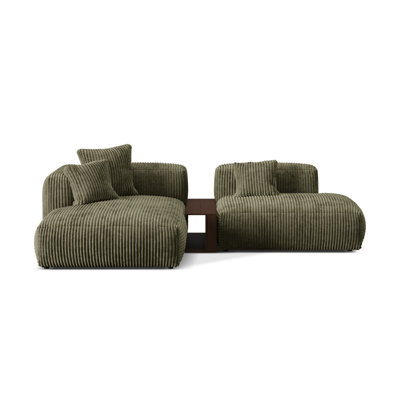 Betsayda 2 Seater Corduroy Corner Sofa 