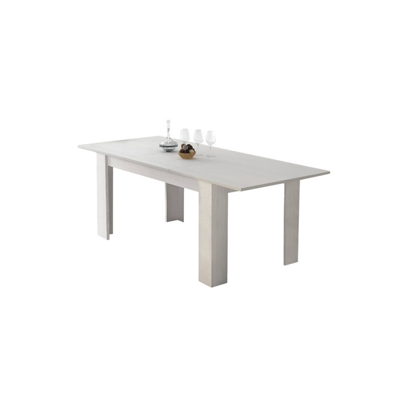 Dishad Extendable Oak Dining Table, White