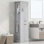 Grande armoire de rangement moderne avec compartiment inclinable, charnières à fermeture en douceur, poignées en aluminium pour l'organisation de la salle de bain et de la maison