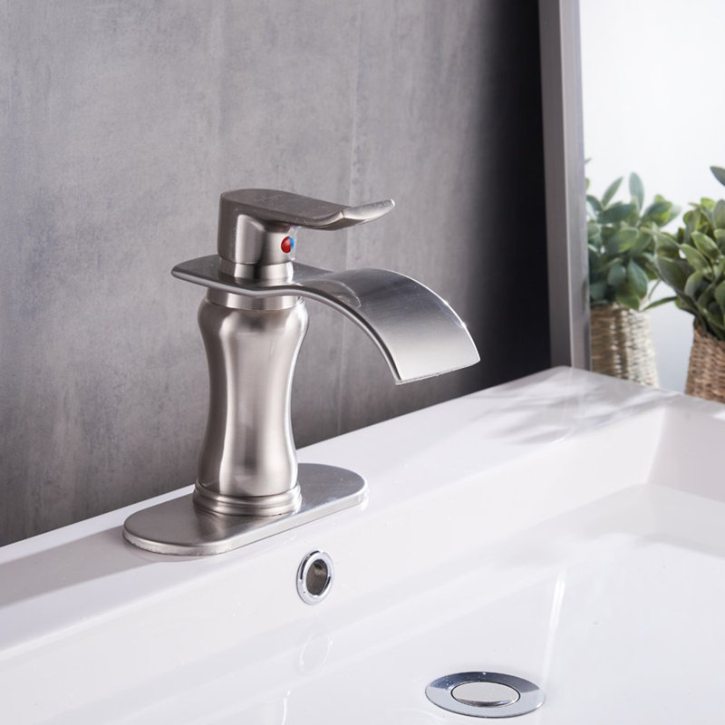 Robinet de salle de bain monotrou DFI, Nickel brossé, Oui