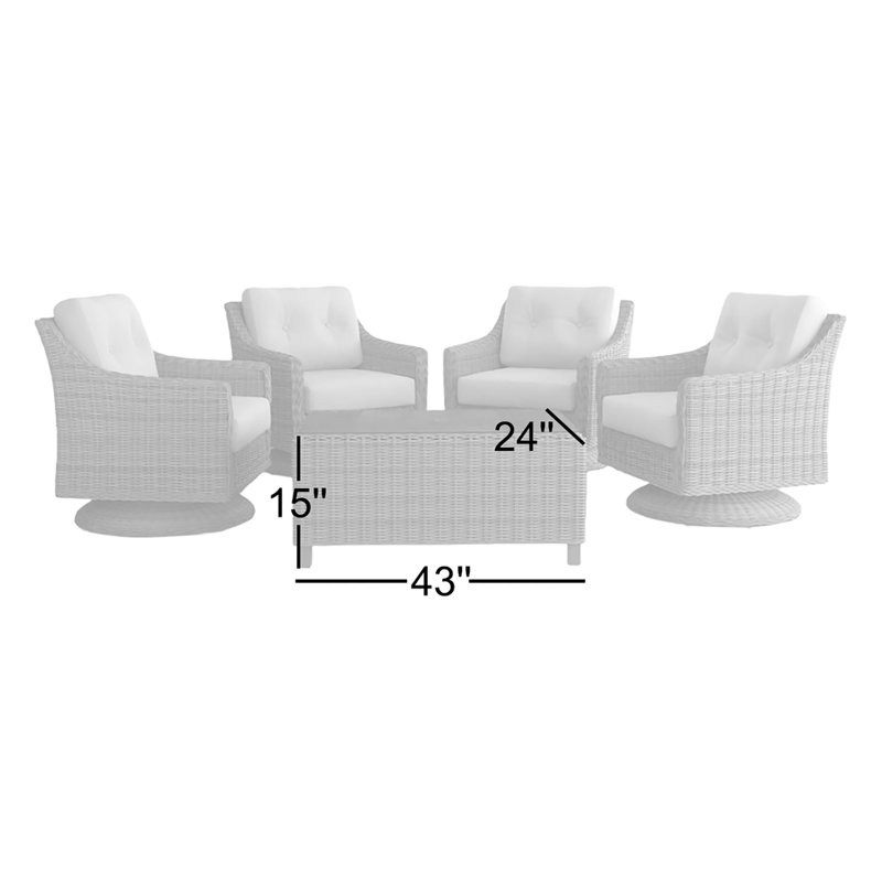 Kells 5 Piece Multiple Chairs Seating Group with Sunbrella Cushions