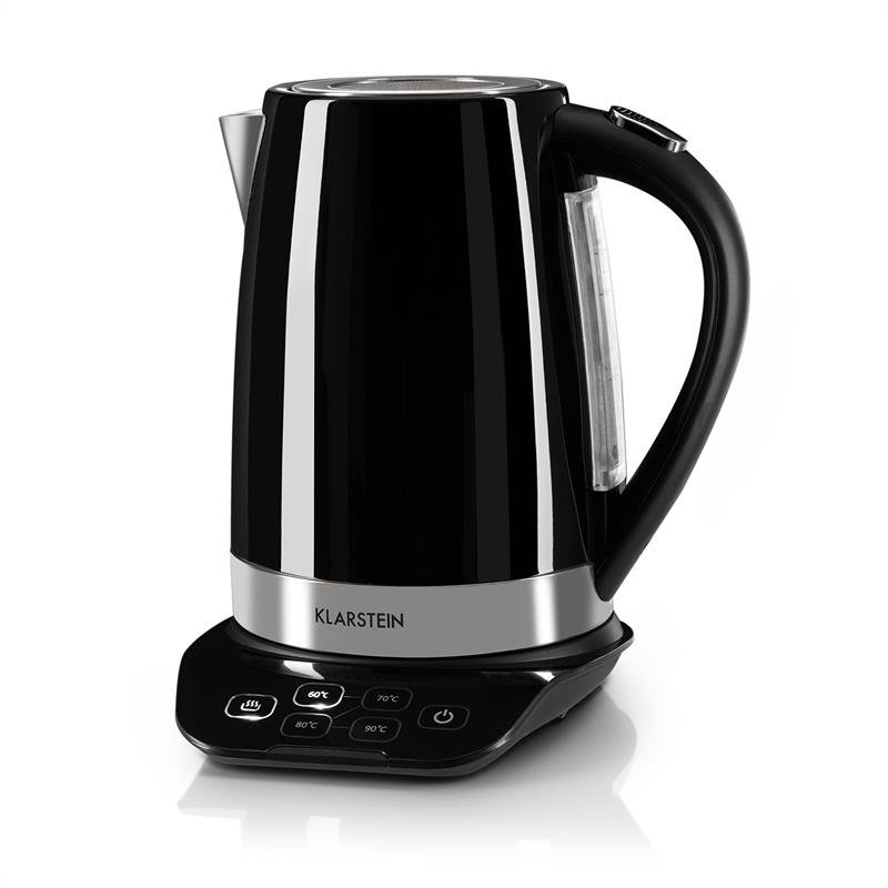 Klarstein 1.7L Stainless Steel Electric Tea Kettle, Black