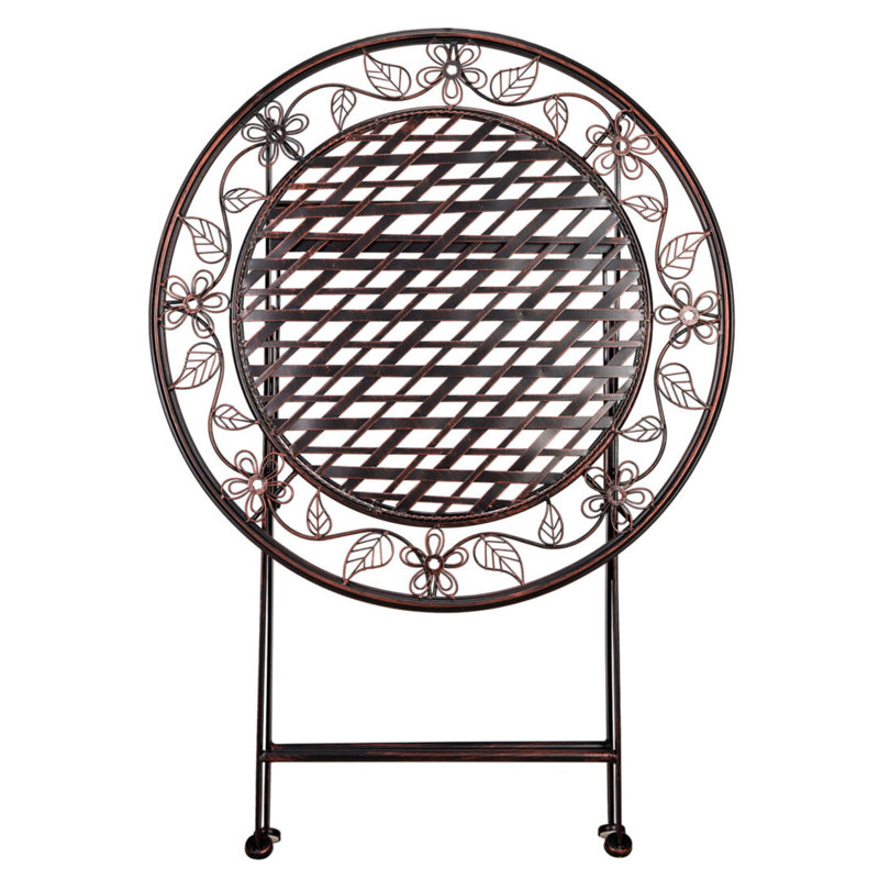 Table bistro en fer Barcelona par Chivari, Bronze patiné