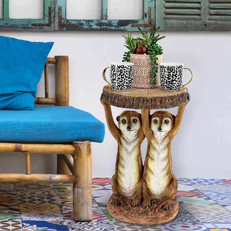 Table d'appoint sculpturale suricate