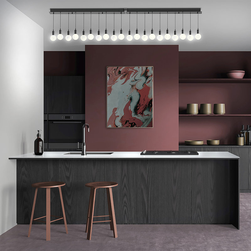 Globe Small 3" Bubbles Acrylic Single Pendant, Matte Black