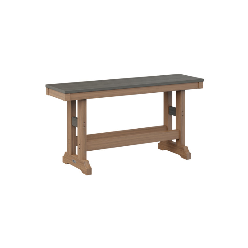 Garden Classic Outdoor Bench, 18" H x 12.5" W x 44" D, Coastal Gray/Antique Mahogany