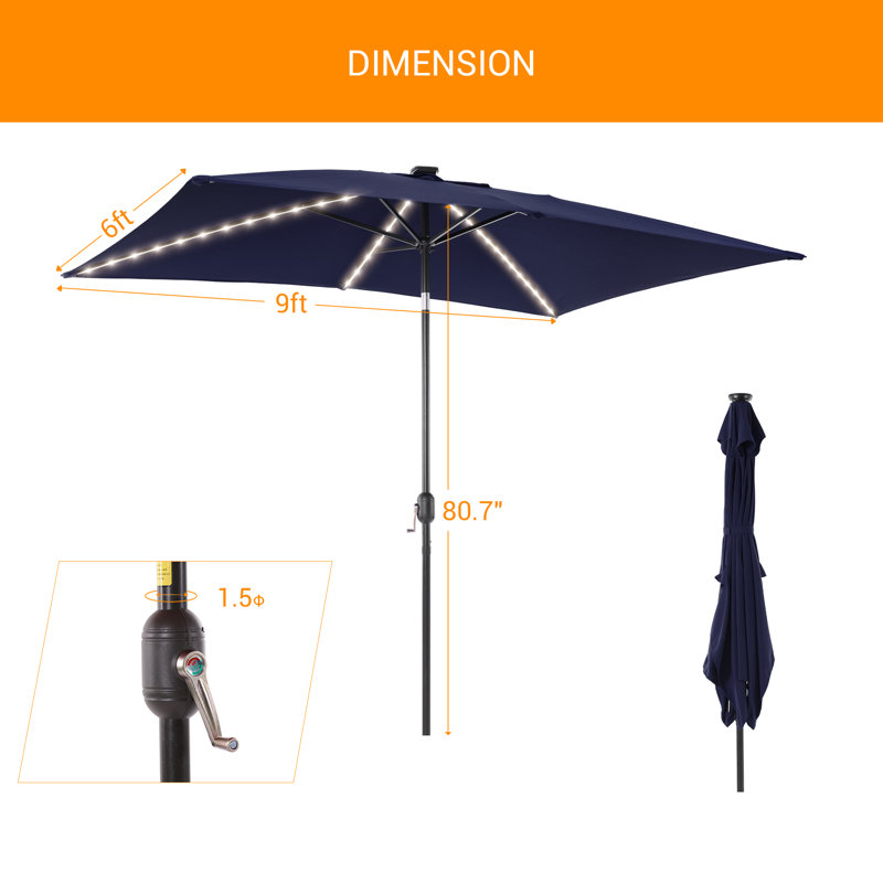 Parasol de marché 72 x 108, Marine