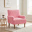 Chaises d'appoint confortables, chaise rose moderne en velours côtelé pour la maison