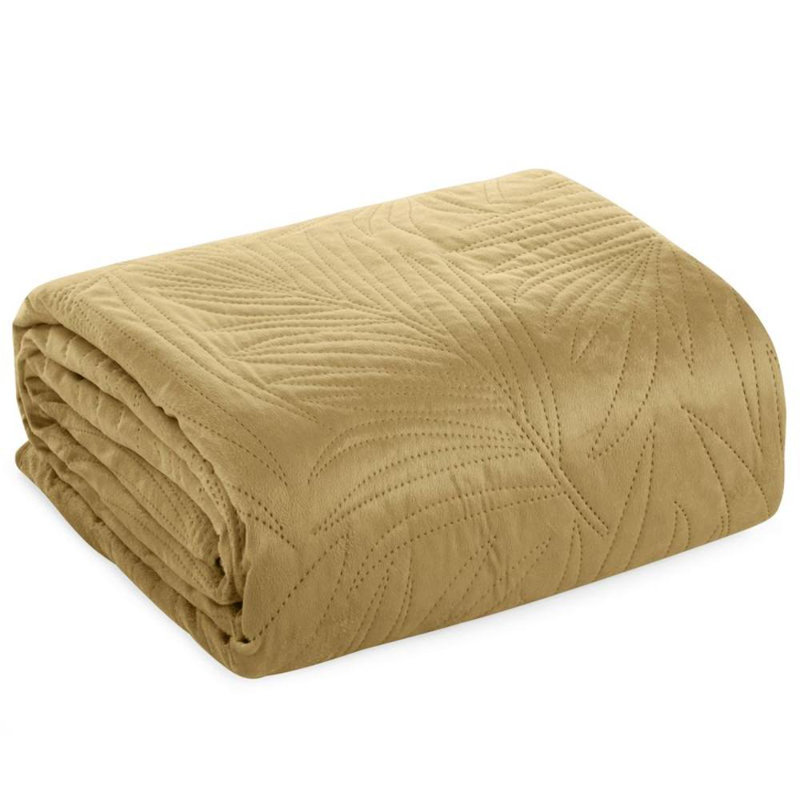 Preble Polyester No Pattern Bedspread, Beige, W200 x L220cm