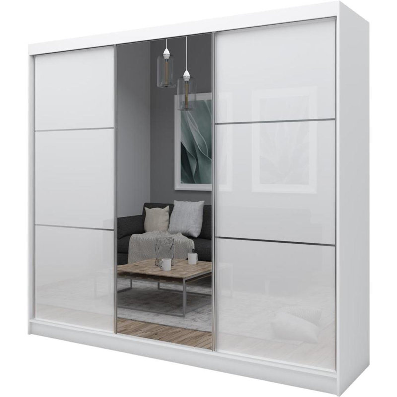 Raminta 3 Door Sliding Wardrobe, White