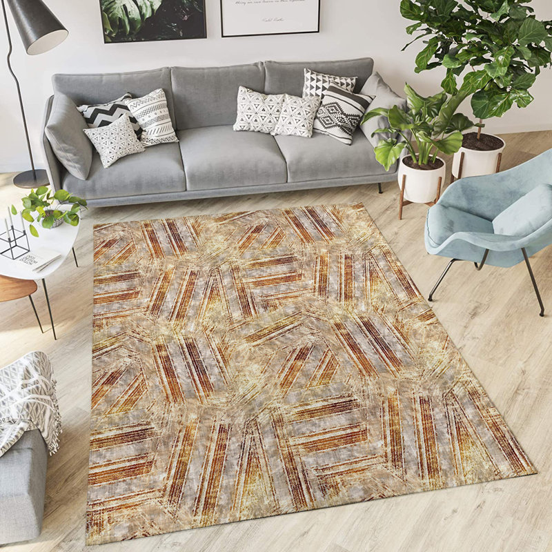 Tapis d'intérieur / extérieur rectangulaire en polyester tissé à la machine, Rectangle 2 pi x 3 pi