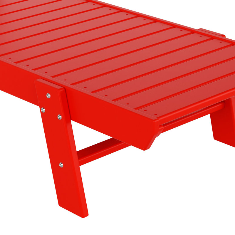Chaise longue d'extérieur en PEHD Laguna, Rouge